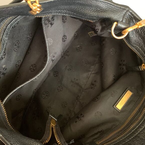 Tory Burch  Black Leather Satchel Versatile Cross Body /Shoulder Bag - Picture 8 of 12